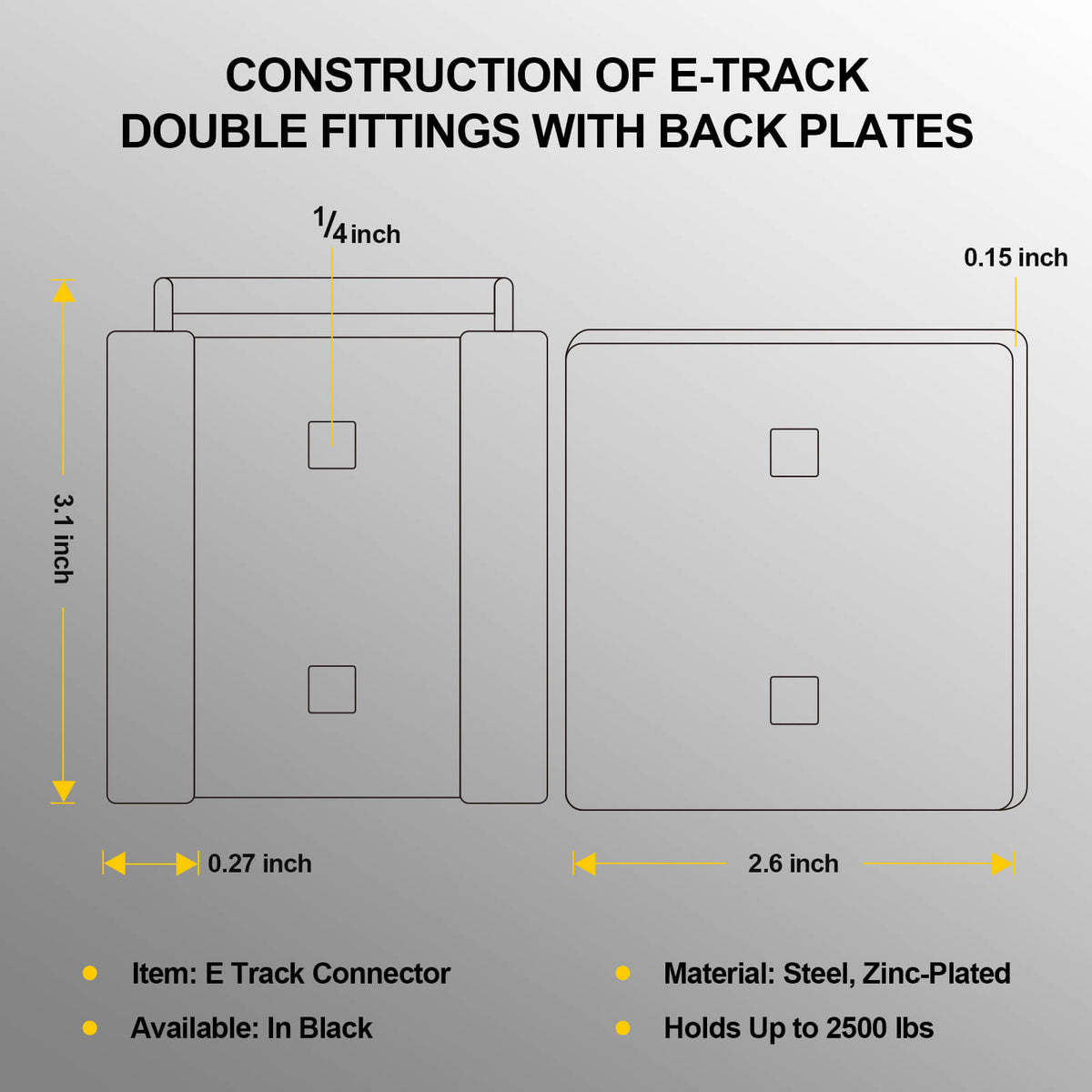 E-Track Connector| E-Track Double Fittings
