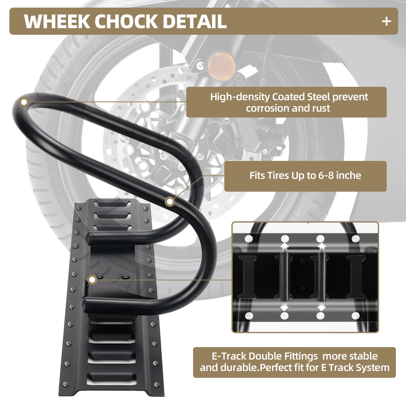 4 Pack E Track Wheel Chock-E-Track Accessories for Enclosed Trailer