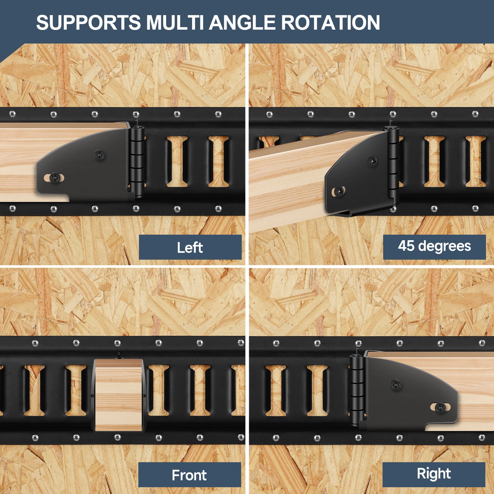 4 Pack E-Track Wood Beam End Socket Shelf Brackets