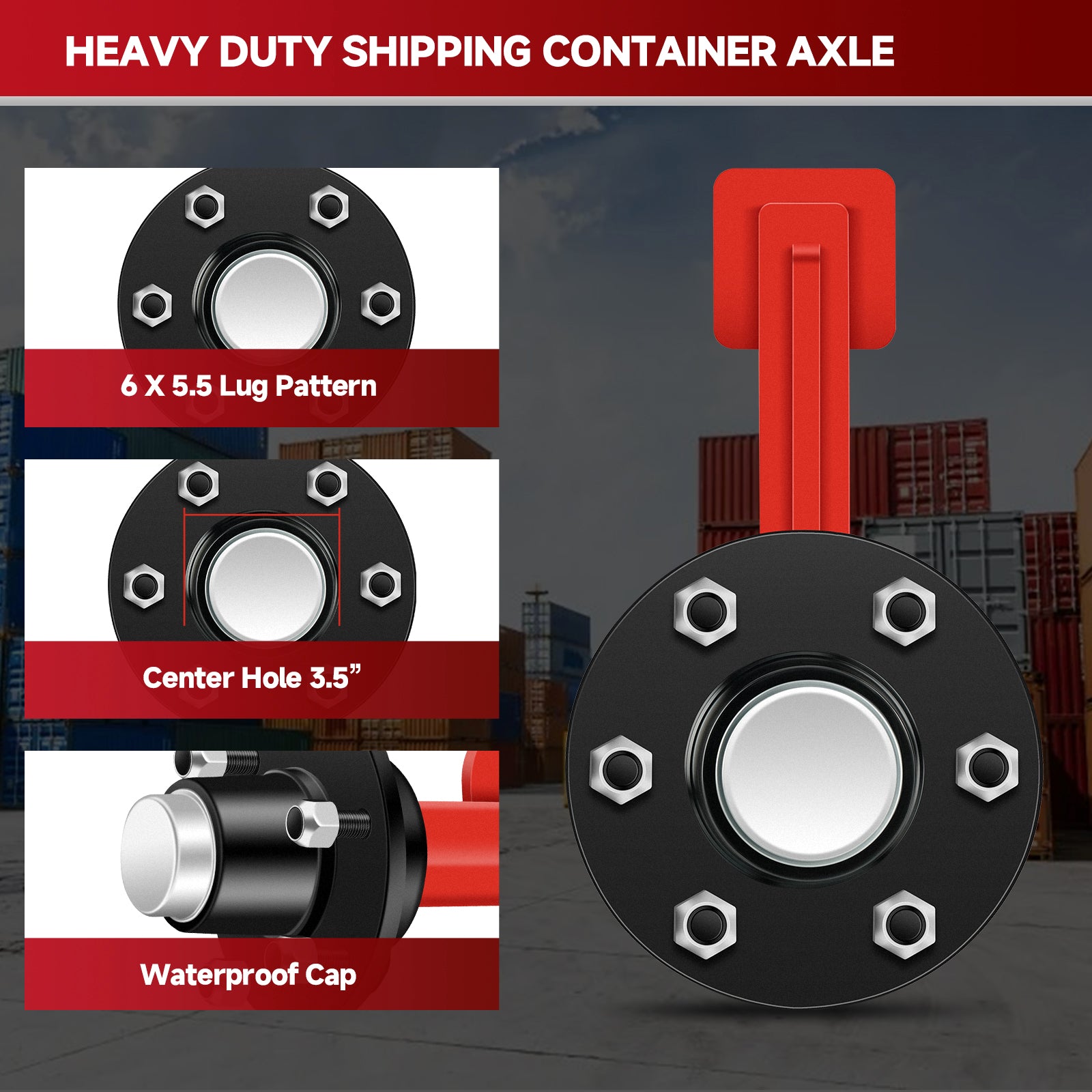 2Pack Shipping Container Wheels 6-Lug Wheels kit