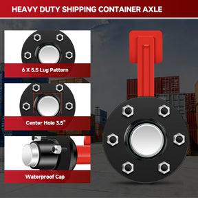 2Pack Shipping Container Wheels 6-Lug Wheels kit