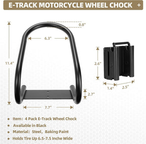 4 Pack E Track Wheel Chock-E-Track Accessories for Enclosed Trailer