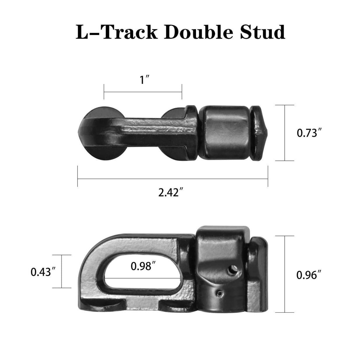 L-Track Double Stud Tie Down Fitting